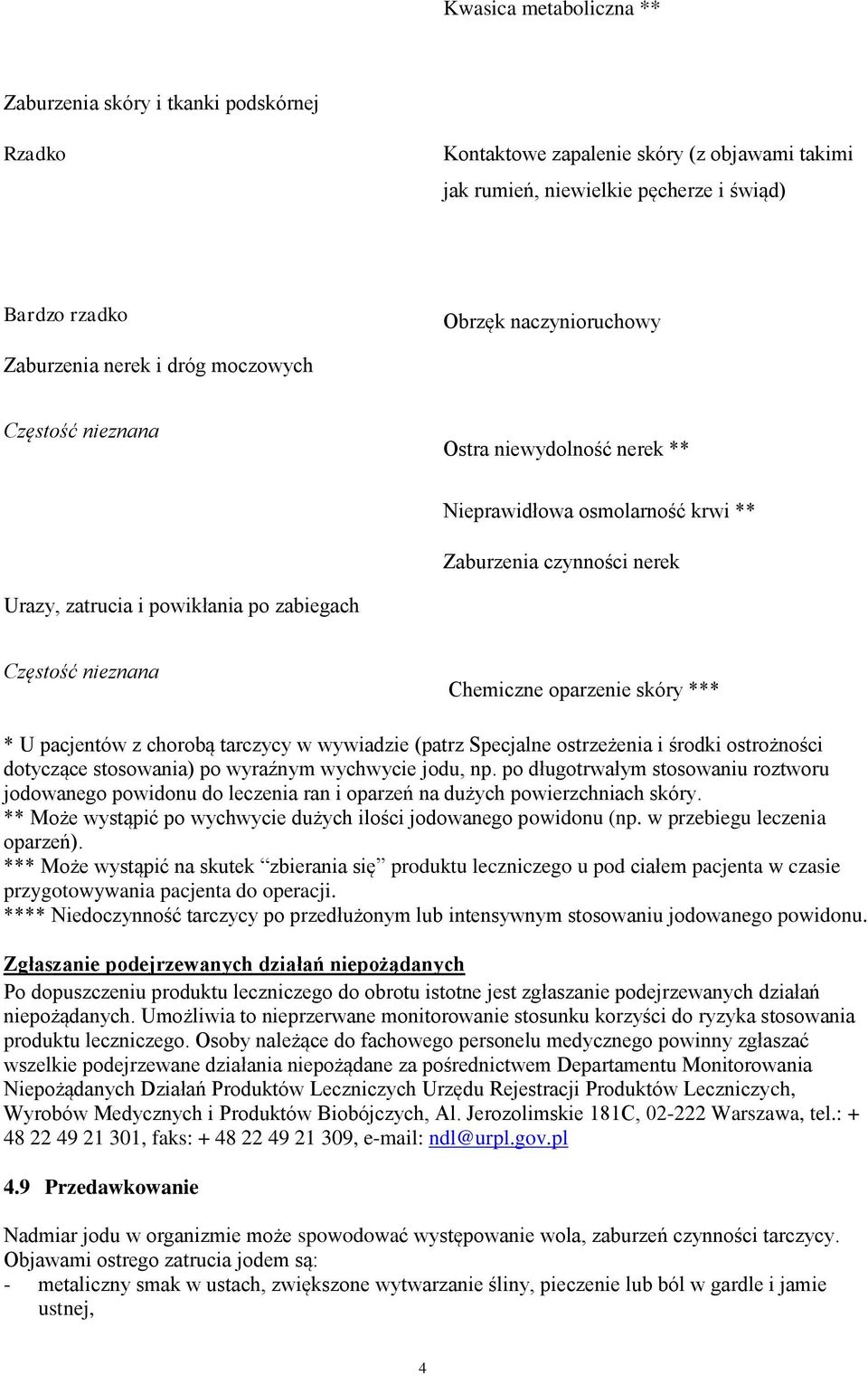 pacjentów z chorobą tarczycy w wywiadzie (patrz Specjalne ostrzeżenia i środki ostrożności dotyczące stosowania) po wyraźnym wychwycie jodu, np.