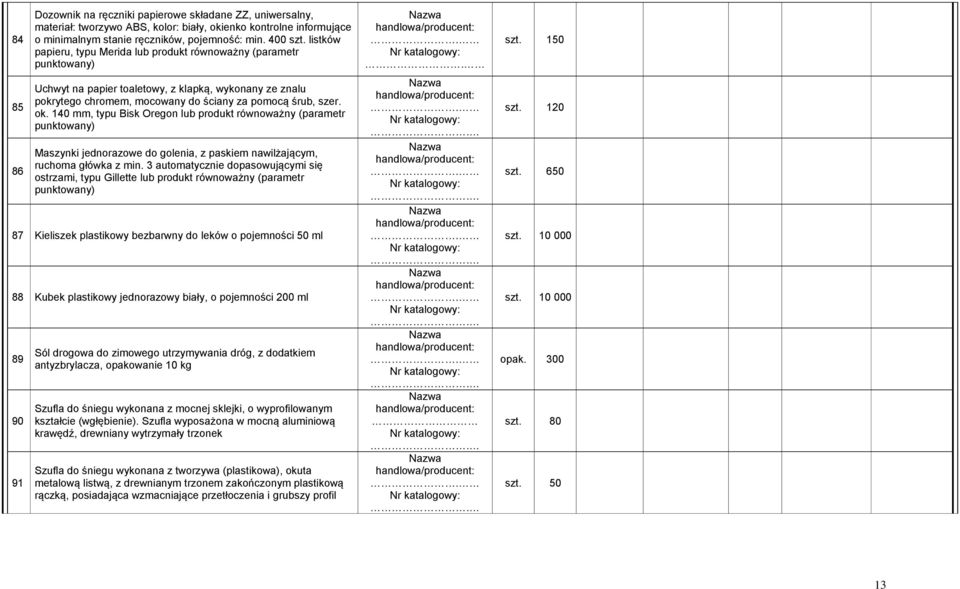 140 mm, typu Bisk Oregon lub produkt równoważny (parametr Maszynki jednorazowe do golenia, z paskiem nawilżającym, ruchoma główka z min.