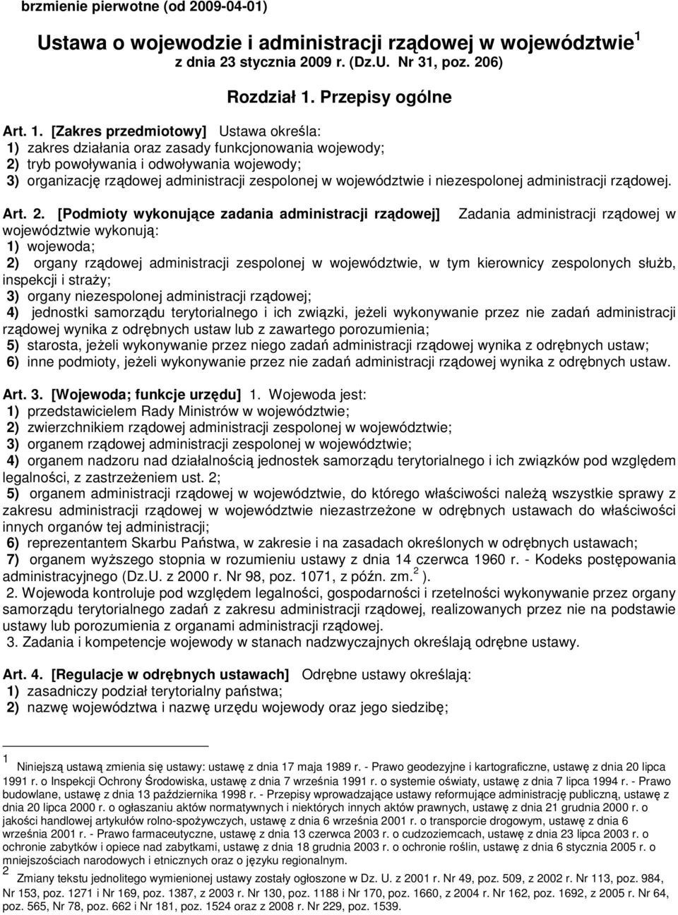 Przepisy ogólne Art. 1.