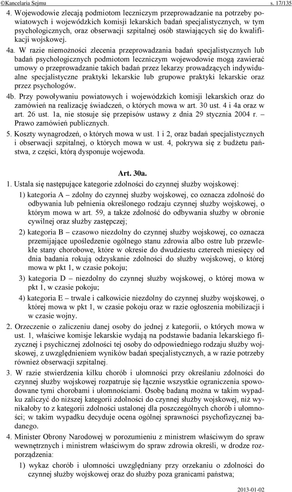 stawiających się do kwalifikacji wojskowej. 4a.