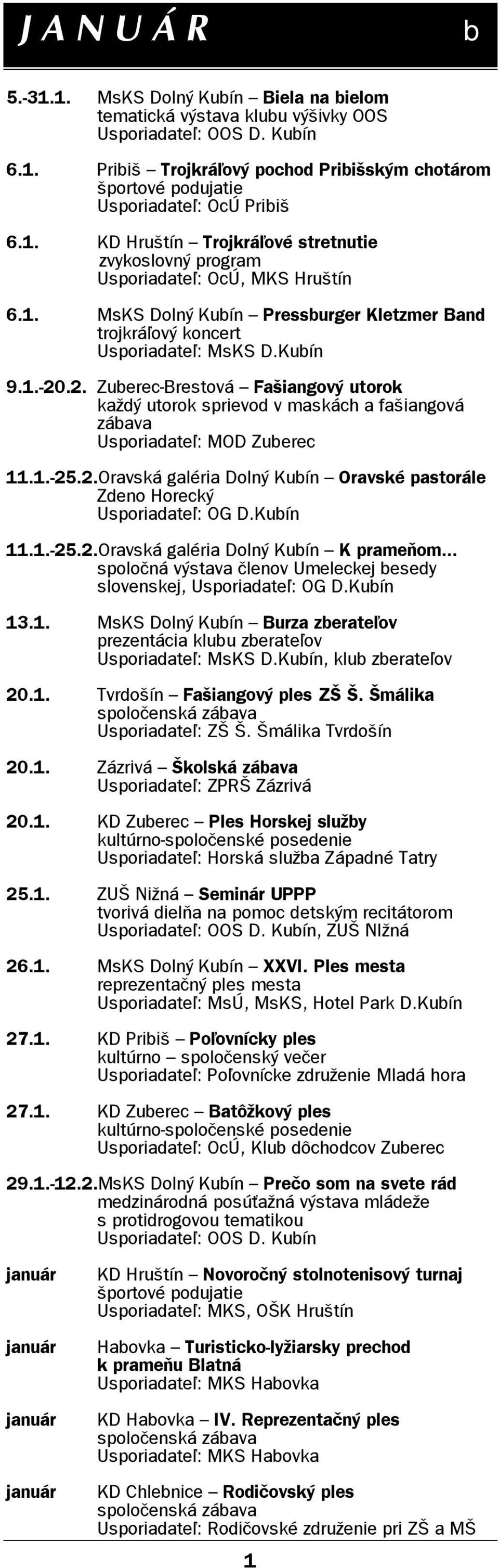 2.Oravská galéria Dolný Kubín Oravské pastorále Zdeno Horecký Usporiadateľ: OG D.Kubín 11.1.-25.2.Oravská galéria Dolný Kubín K prameňom.