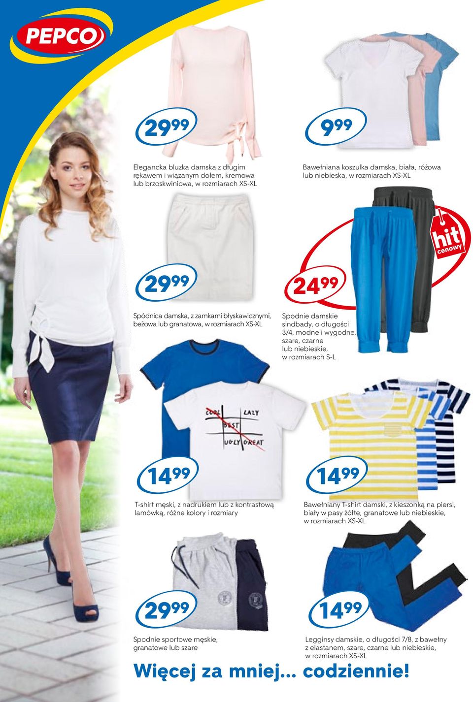 niebieskie, w rozmiarach S-L T-shirt męski, z nadrukiem lub z kontrastową lamówką, różne kolory i rozmiary Bawełniany T-shirt damski, z kieszonką na piersi, biały w pasy żółte,