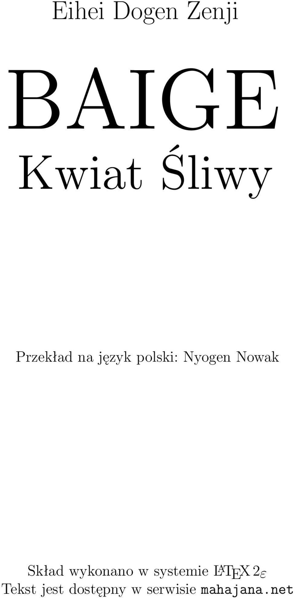 Skład wykonano w systemie L A TEX 2ε
