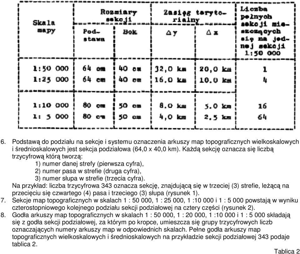Na przykład: liczba trzycyfrowa 343 oznacza sekcj, znajdujc si w trzeciej (3) strefie, le c na przeciciu si czwartego (4) pasa i trzeciego (3) słupa (rysunek 1). 7.