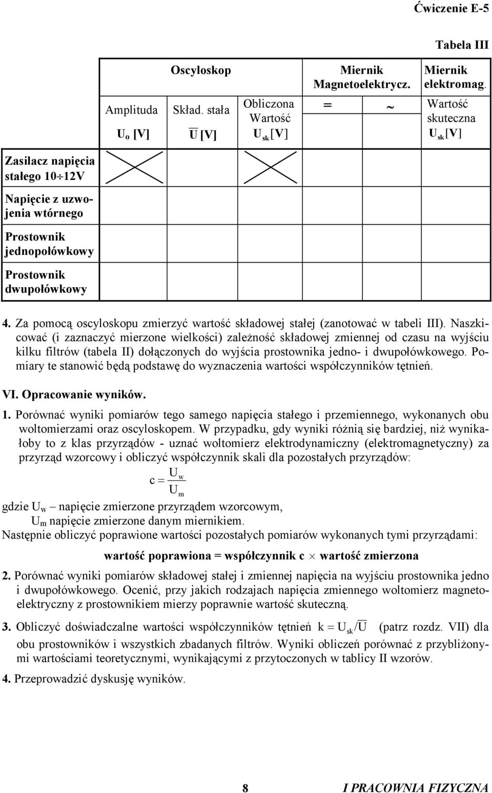 Za pmcą scylpu zmierzyć warść ładwej sałej (zanwać w abeli III).