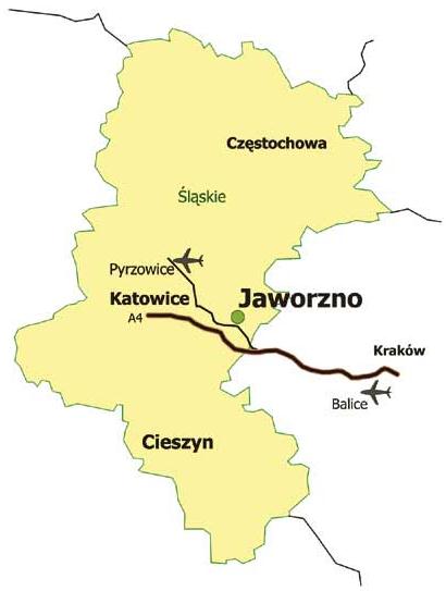 1) O Jaworznie Jaworzno jest miastem położonym we wschodniej części województwa śląskiego, na pograniczu regionów Górnego Śląska i Małopolski. miasta.