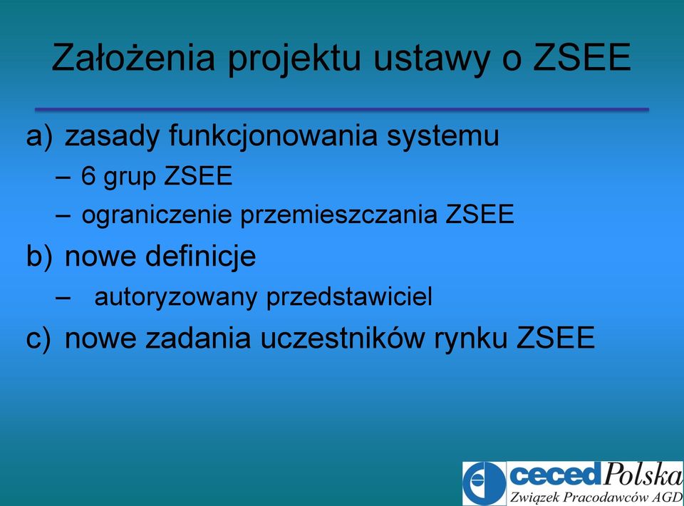 przemieszczania ZSEE b) nowe definicje