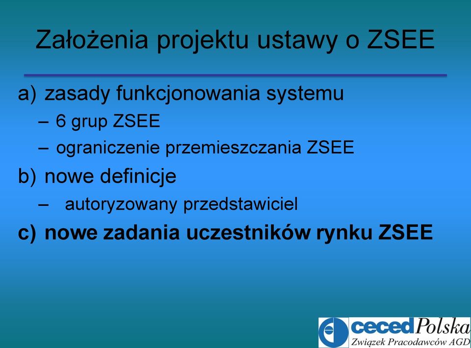 przemieszczania ZSEE b) nowe definicje