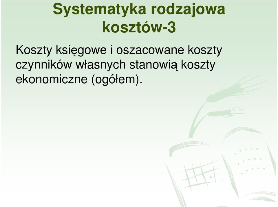 oszacowane koszty czynników