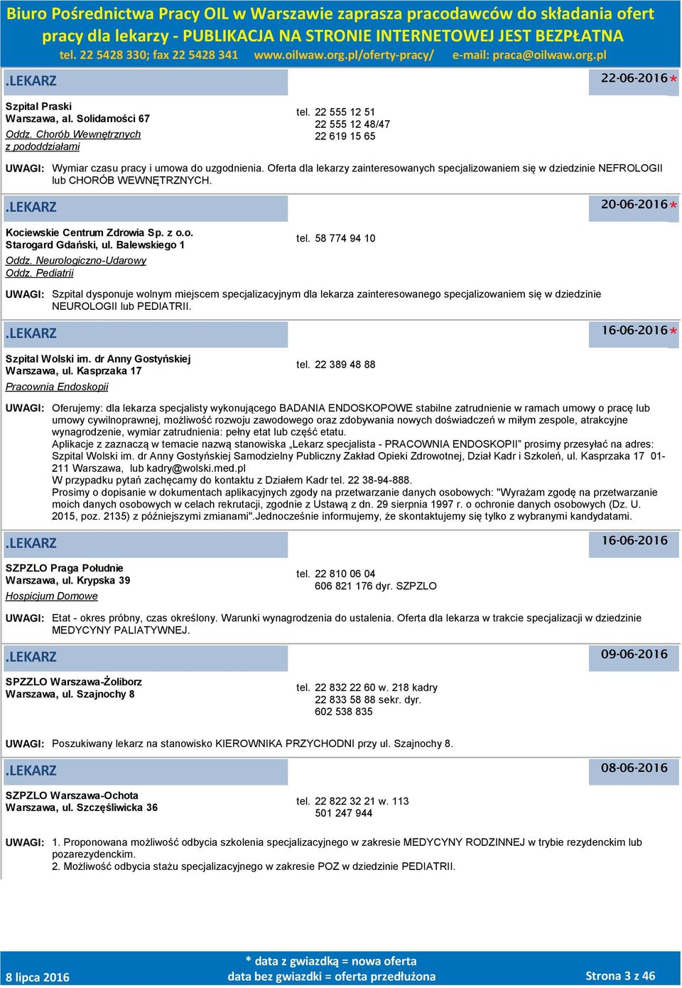 Neurologiczno-Udarowy Oddz. Pediatrii tel.