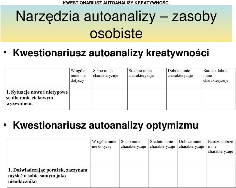 Sytuacje nowe i nietypowe są dla mnie ciekawym wyzwaniem.