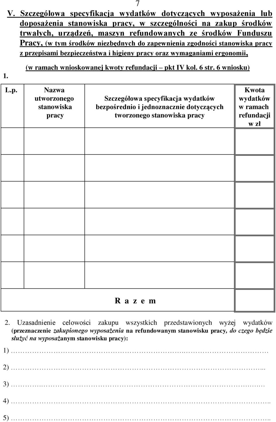 6 str. 6 wniosku) L.p.