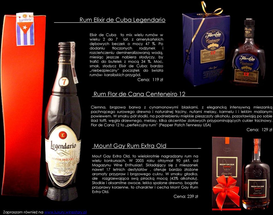 Moc, smak, słodycz Elixir de Cuba: bardzo niebezpieczny początek do świata rumów- karaibskich przygód.