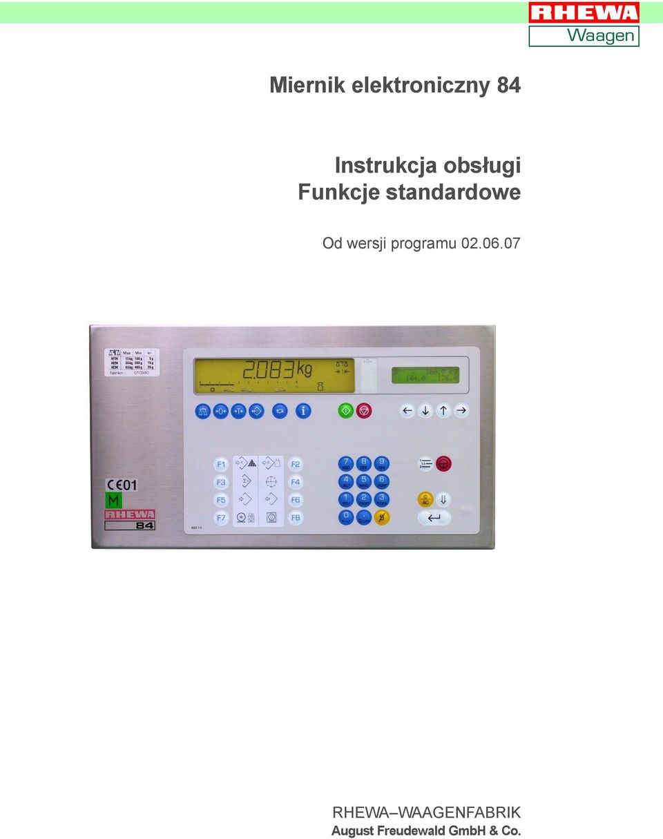 standardowe Od wersji programu 02.