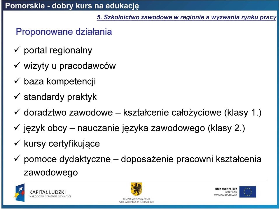 zawodowe kształcenie całożyciowe (klasy 1.