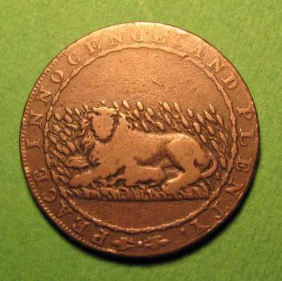 Żeton pieniądz zastępczy Anglia 1794 r. najstarszy datowany eksponat w Kolekcji!