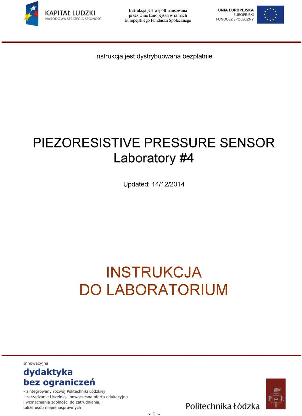 SENSOR Laboratory #4 Updated: