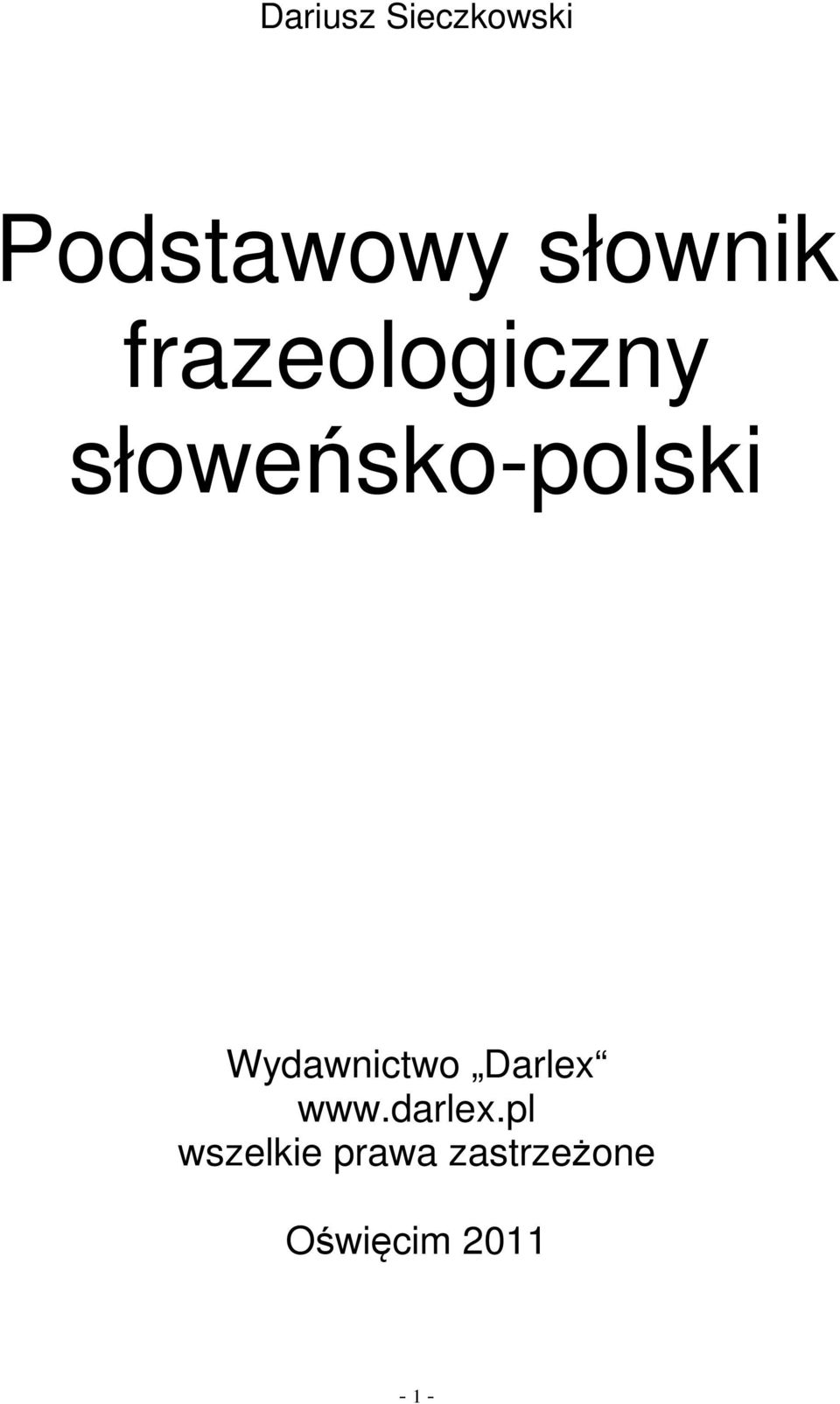 słoweńsko-polski Wydawnictwo Darlex