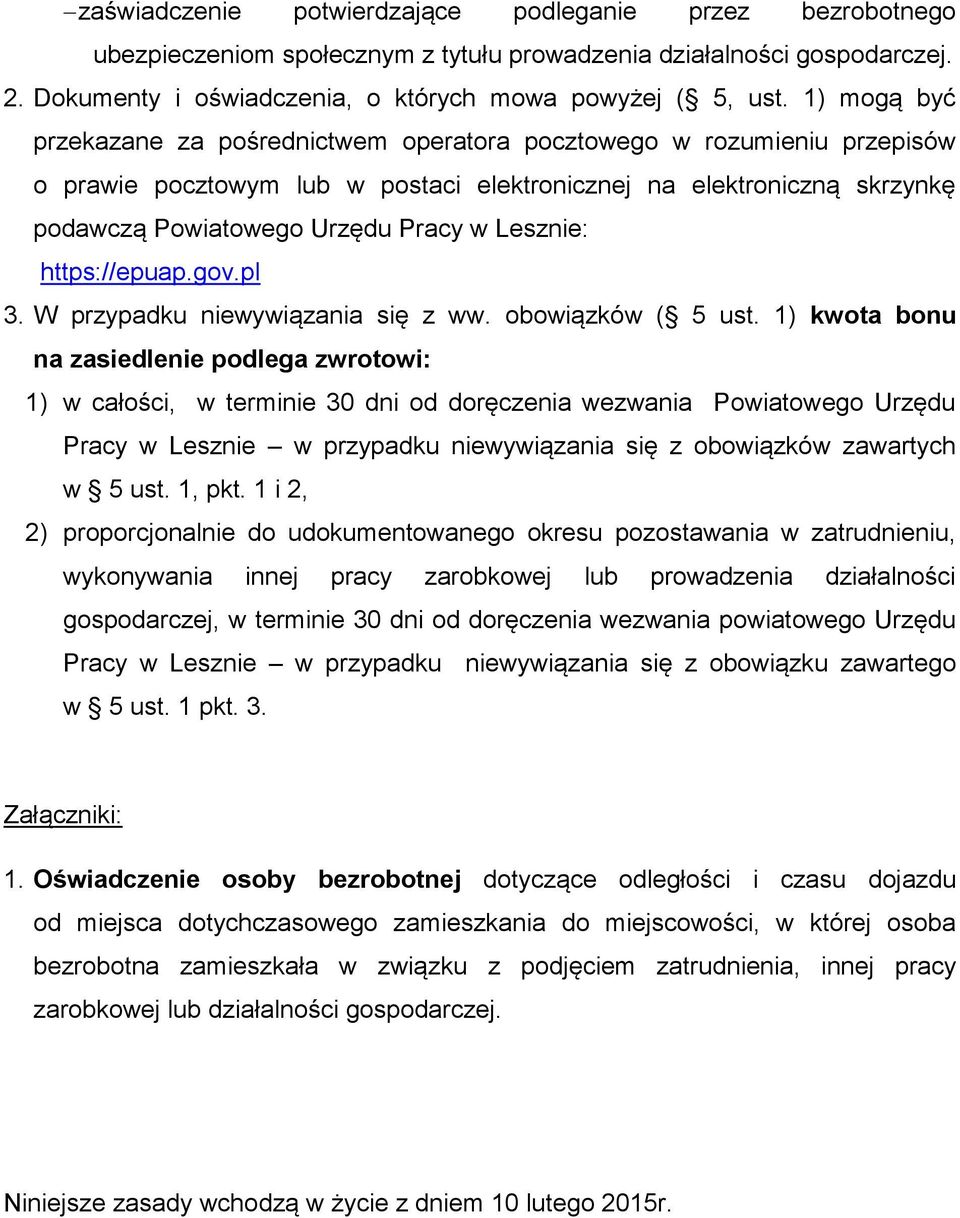 Lesznie: https://epuap.gov.pl 3. W przypadku niewywiązania się z ww. obowiązków ( 5 ust.
