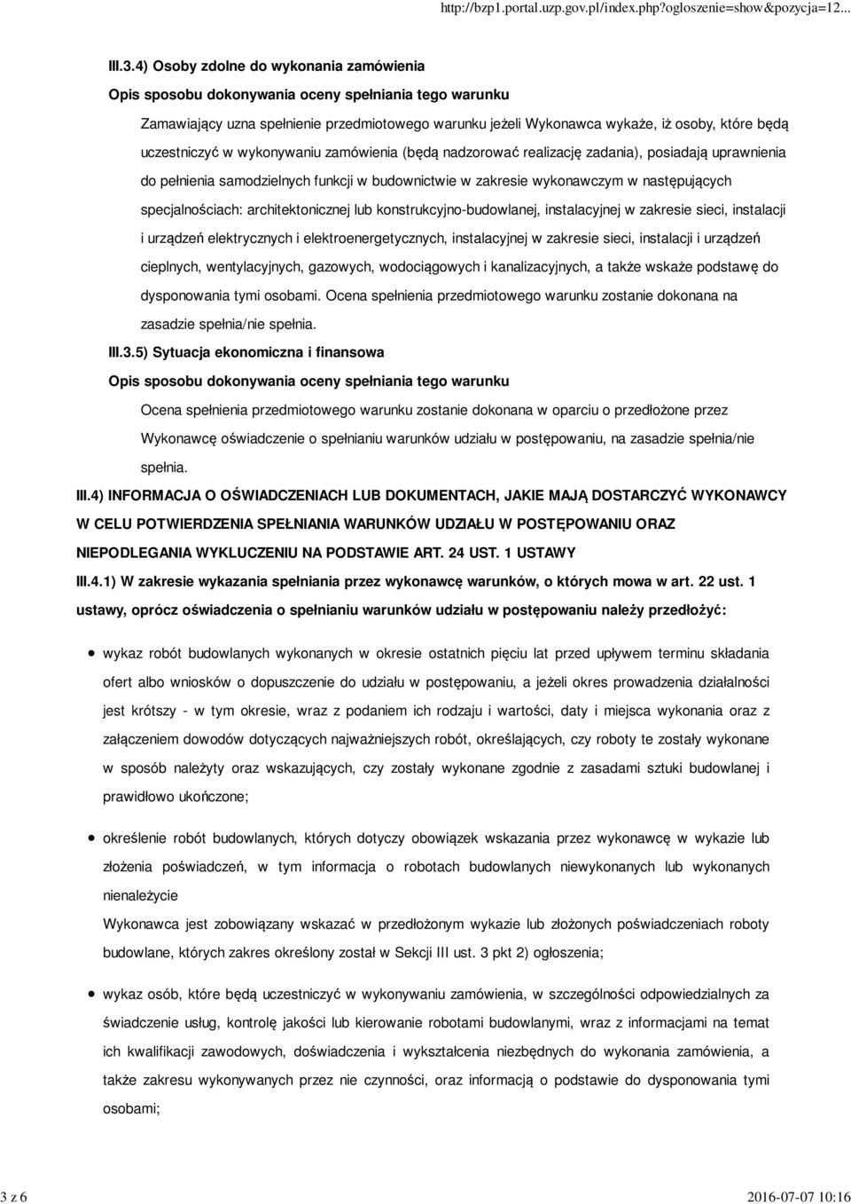 konstrukcyjno-budowlanej, instalacyjnej w zakresie sieci, instalacji i urządzeń elektrycznych i elektroenergetycznych, instalacyjnej w zakresie sieci, instalacji i urządzeń cieplnych, wentylacyjnych,