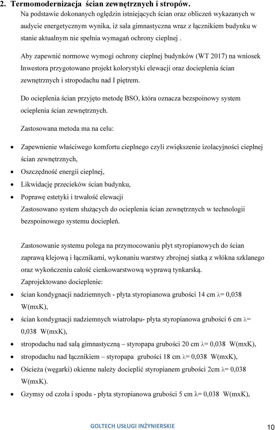ochrony cieplnej.