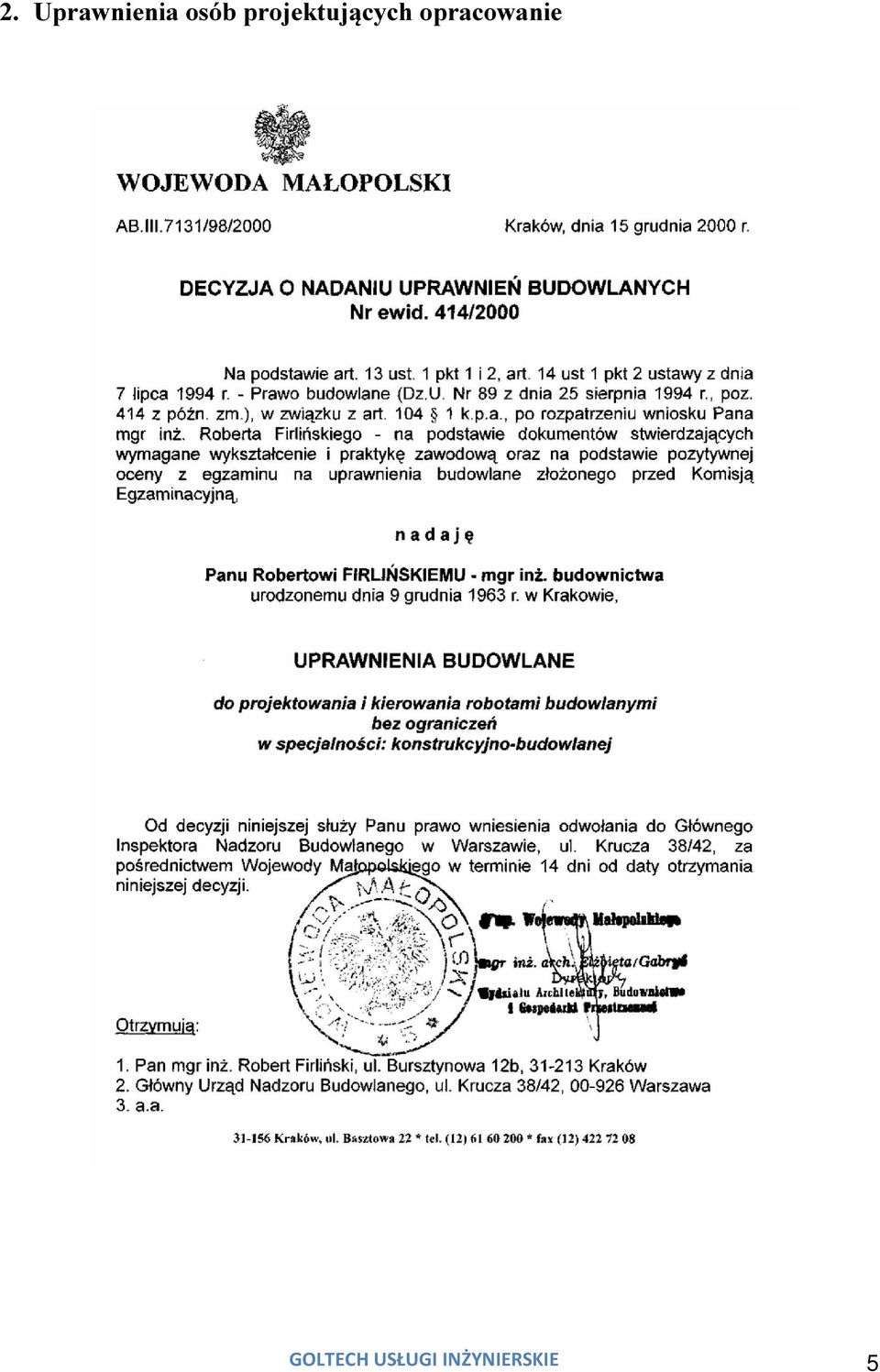 projektujących