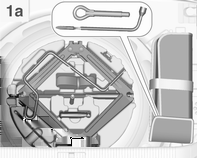 Pielęgnacja samochodu 281 Narzędzia samochodowe Narzędzia Samochody z zestawem do naprawy opon Narzędzia, ucho holownicze oraz zestaw do naprawy opon znajdują się w skrzynce narzędziowej w