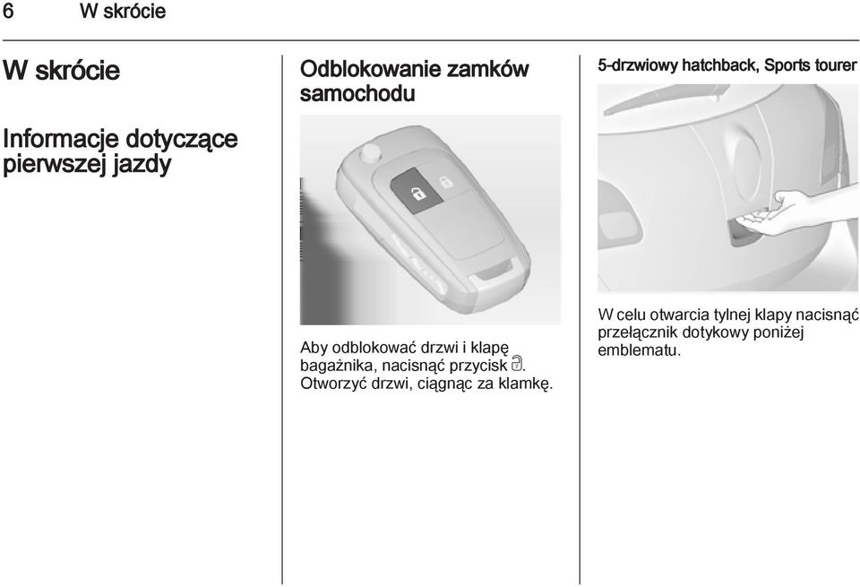 i klapę bagażnika, nacisnąć przycisk c. Otworzyć drzwi, ciągnąc za klamkę.