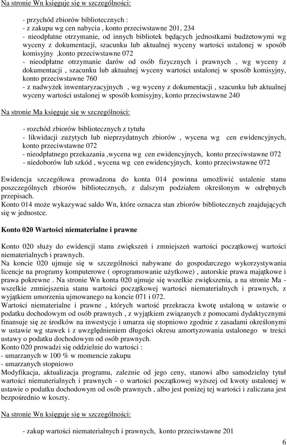 aktualnej wyceny wartości ustalonej w sposób komisyjny, konto przeciwstawne 760 - z nadwyŝek inwentaryzacyjnych, wg wyceny z dokumentacji, szacunku lub aktualnej wyceny wartości ustalonej w sposób