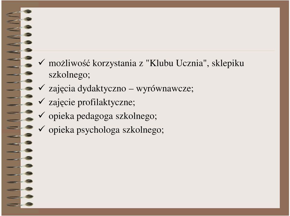 wyrównawcze; zajęcie profilaktyczne;