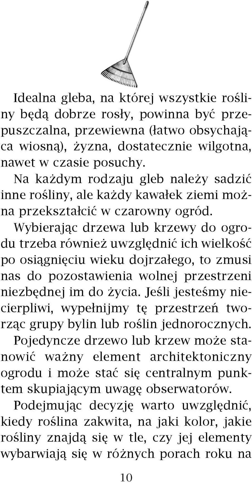 Wybieraj¹c drzewa lub krzewy do ogrodu trzeba równie uwzglêdniæ ich wielkoœæ po osi¹gniêciu wieku dojrza³ego, to zmusi nas do pozostawienia wolnej przestrzeni niezbêdnej im do ycia.
