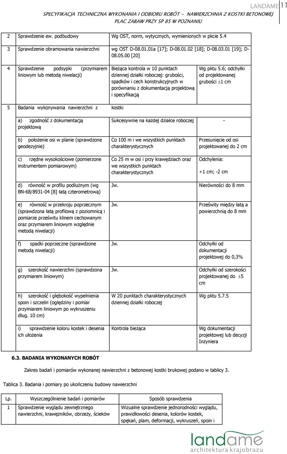 dokumentacją projektową i specyfikacją Wg pktu 5.