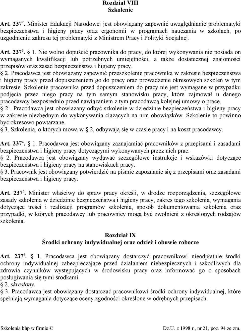 problematyki z Ministrem Pracy i Polityki Socjalnej. Art. 237 3. 1.