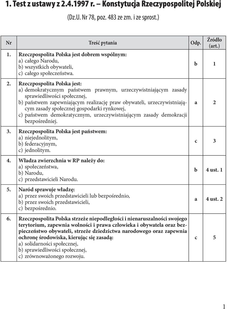.państwem zapewniającym realizację praw obywateli, urzeczywistniają cym zasady społecznej gospodarki rynkowej, c)..państwem demokratycznym, urzeczywistniającym zasady demokracji bezpośredniej. 3.