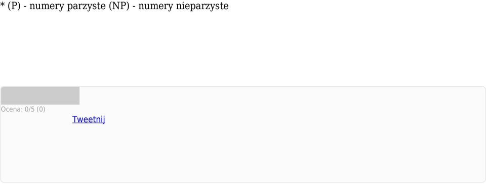 numery nieparzyste