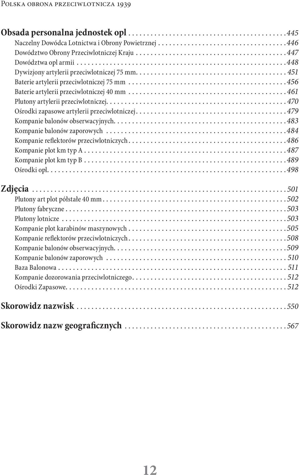 ...470 Ośrodki zapasowe artylerii przeciwlotniczej....479 Kompanie balonów obserwacyjnych....483 Kompanie balonów zaporowych...484 Kompanie reflektorów przeciwlotniczych...486 Kompanie plot km typ A.