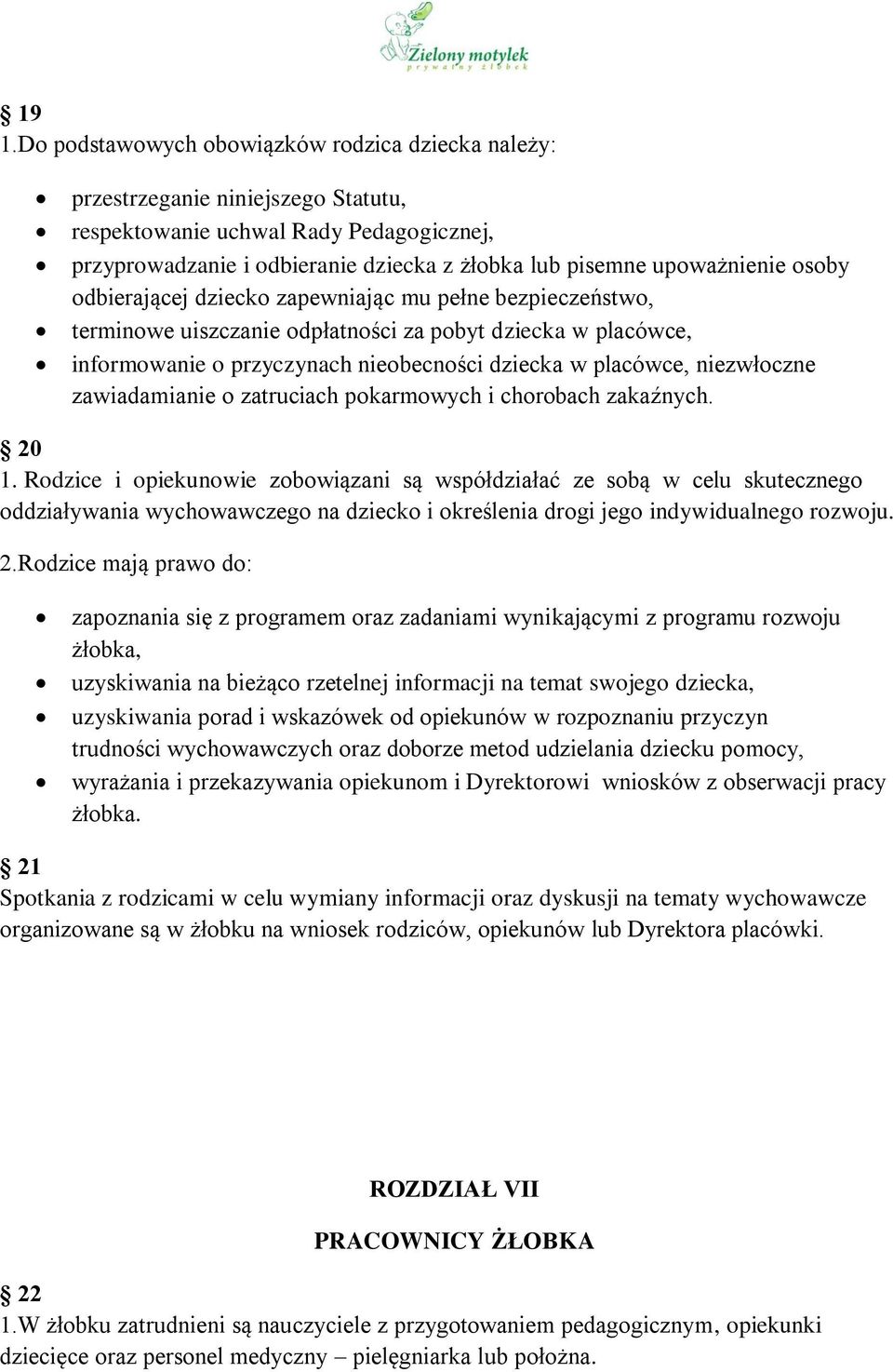 niezwłoczne zawiadamianie o zatruciach pokarmowych i chorobach zakaźnych. 20 1.