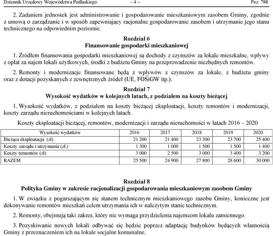 technicznego na odpowiednim poziomie. Rozdział 6 Finansowanie gospodarki mieszkaniowej 1.