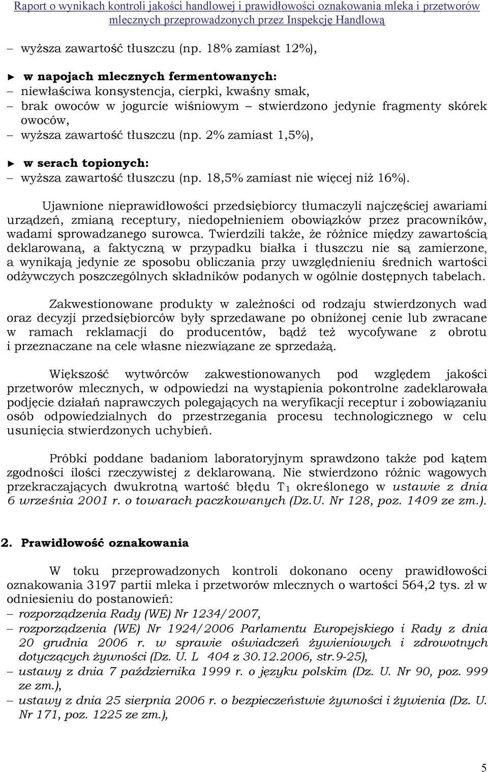 w serach topionych:  18,5% zamiast nie więcej niż 16%).