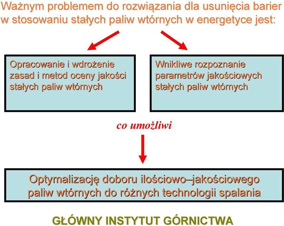 Wnikliwe rozpoznanie parametrów w jakościowych stałych paliw wtórnych co umożliwi Optymalizację