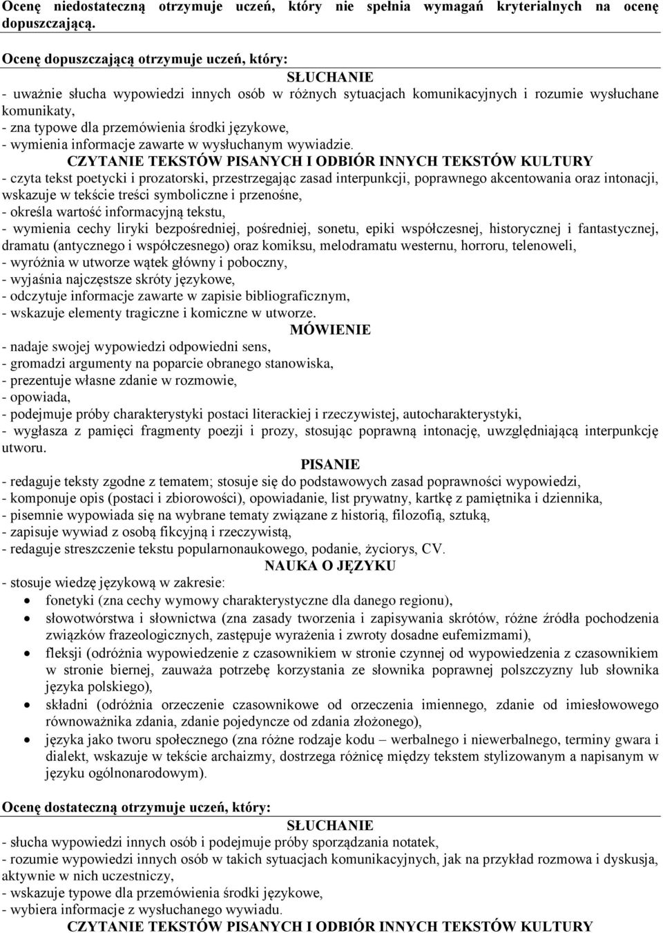 językowe, - wymienia informacje zawarte w wysłuchanym wywiadzie.