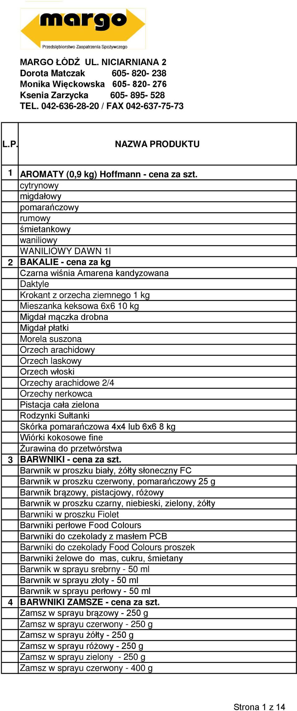 cytrynowy migdałowy pomarańczowy rumowy śmietankowy waniliowy WANILIOWY DAWN 1l 2 BAKALIE - cena za kg Czarna wiśnia Amarena kandyzowana Daktyle Krokant z orzecha ziemnego 1 kg Mieszanka keksowa 6x6