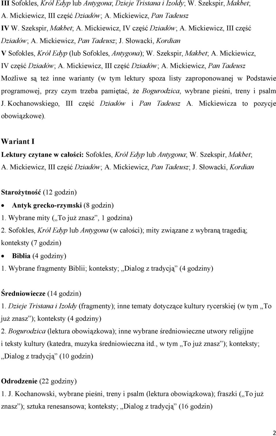 Mickiewicz, III część Dziadów; A.