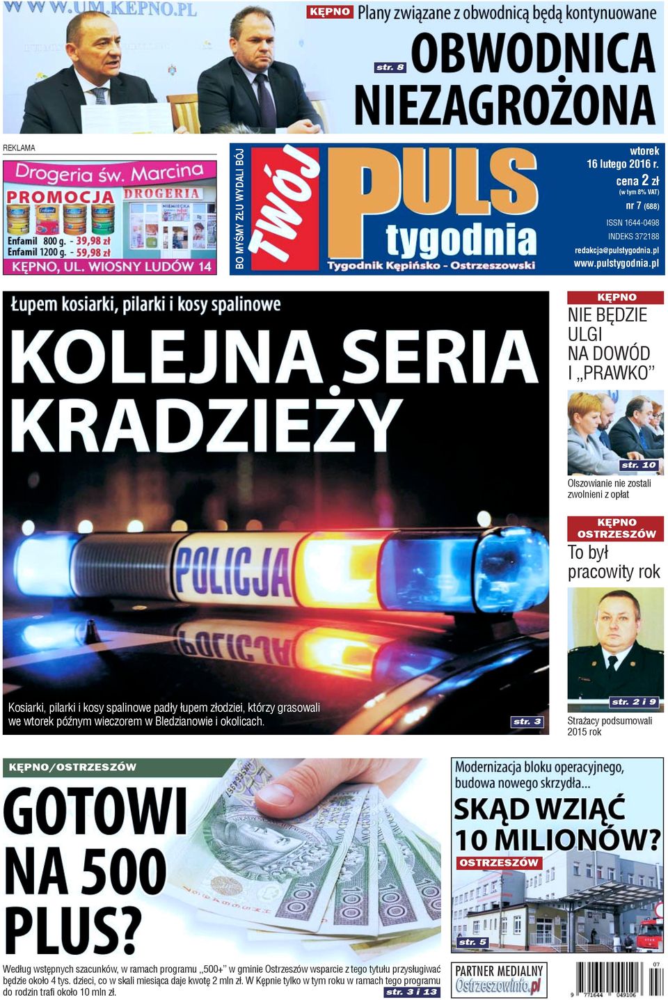 okolicach. str. 3 str. 2 i 9 Stra acy podsumowali 2015 rok /OSTRZESZÓW OSTRZESZÓW str.