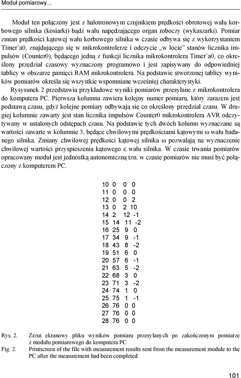 będącego jedną z funkcji licznika mikrokontrolera Timer a0, co określony przedział czasowy wyznaczony programowo i jest zapisywany do odpowiedniej tablicy w obszarze pamięci RAM mikrokontrolera.