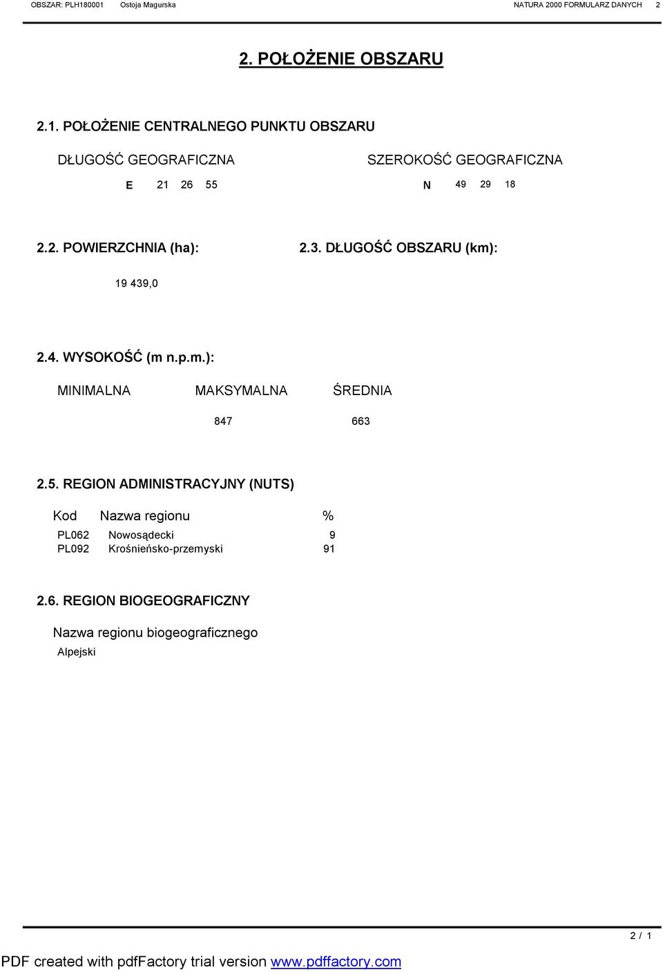 REGION MINISTRYJNY (NUTS) Kod Nazwa regionu % L062