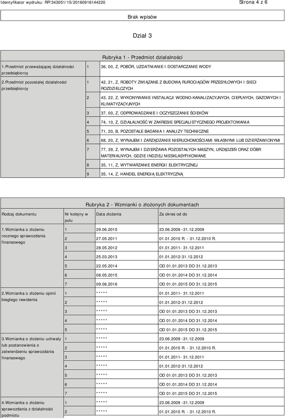 WYKONYWANIE INSTALACJI WODNO-KANALIZACYJNYCH, CIEPLNYCH, GAZOWYCH I KLIMATYZACYJNYCH 3 37, 00, Z, ODPROWADZANIE I OCZYSZCZANIE ŚCIEKÓW 4 74, 10, Z, DZIAŁALNOŚĆ W ZAKRESIE SPECJALISTYCZNEGO