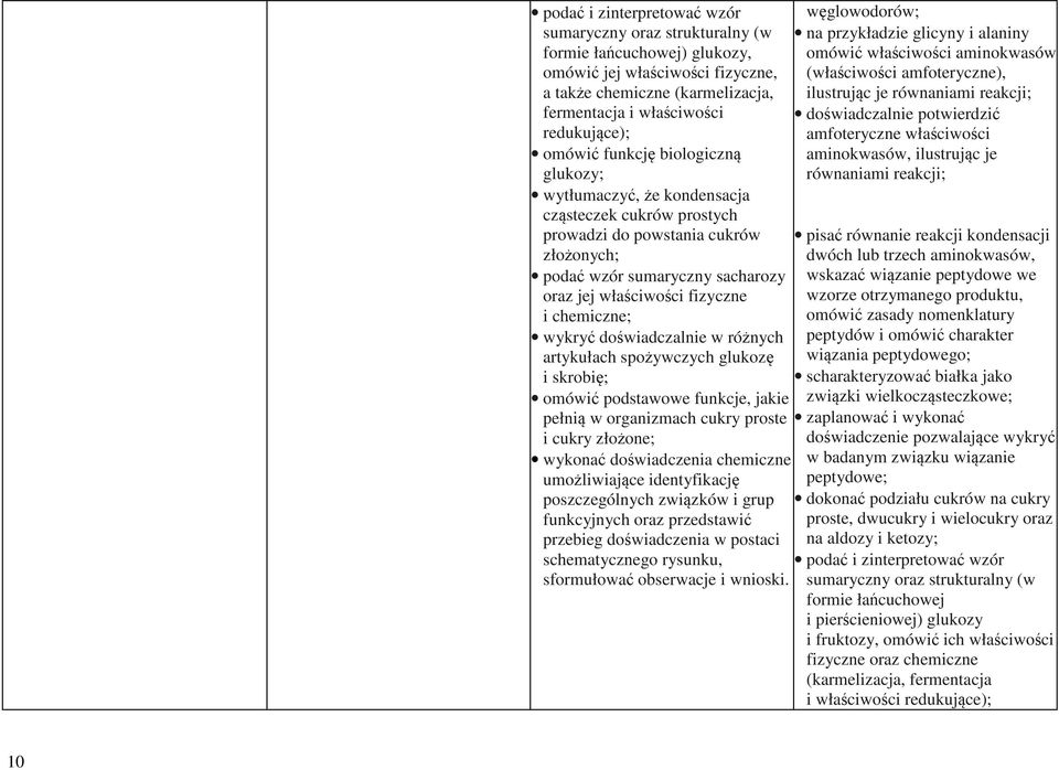 chemiczne; wykryć doświadczalnie w różnych artykułach spożywczych glukozę i skrobię; omówić podstawowe funkcje, jakie pełnią w organizmach cukry proste i cukry złożone; wykonać doświadczenia