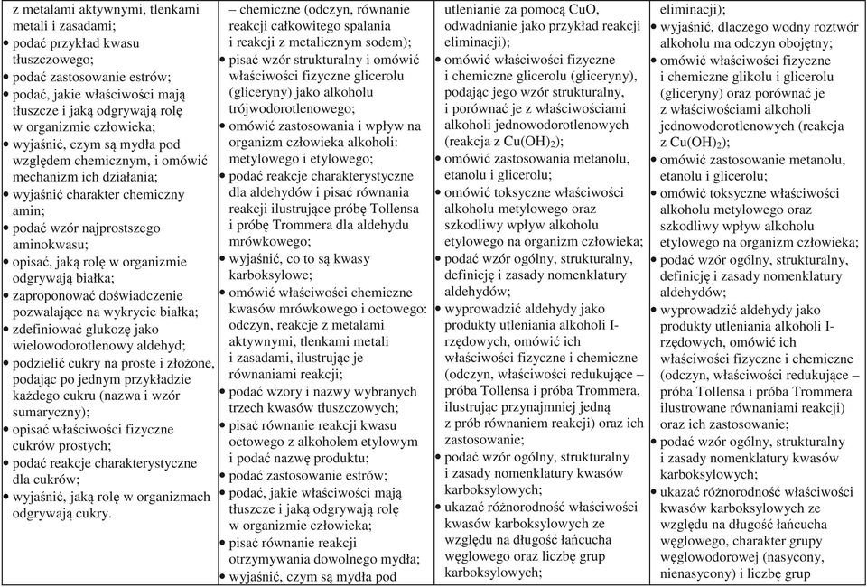 białka; zaproponować doświadczenie pozwalające na wykrycie białka; zdefiniować glukozę jako wielowodorotlenowy aldehyd; podzielić cukry na proste i złożone, podając po jednym przykładzie każdego