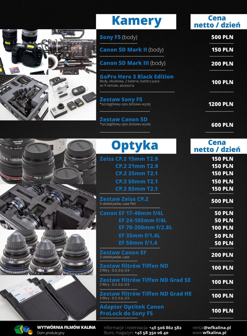 1 Zestaw Zeiss CP.2 5 obiektywów, case Peli 500 PLN Canon EF 17-40mm f/4l EF 24-105mm f/4l EF 70-200mm f/2.8l EF 35mm f/1.4l EF 50mm f/1.